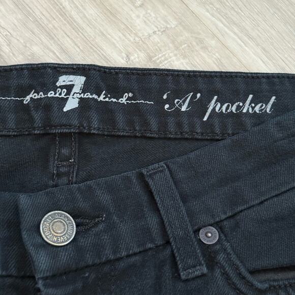 7 For All Mankind “A” Pocket Subtle Flare Bootcut Jeans | Faded Black Grey | 28 - Picture 7 of 9